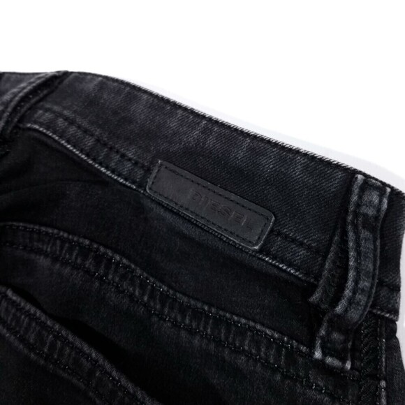 DIESEL BAKARI NE Straight Leg Articulated Knee Moto Jeans Womens 26 Black - Picture 6 of 8